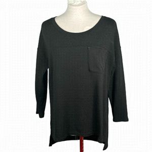 𝅺Calvin Klein Jeans black pullover top size M with split hem longer in the back